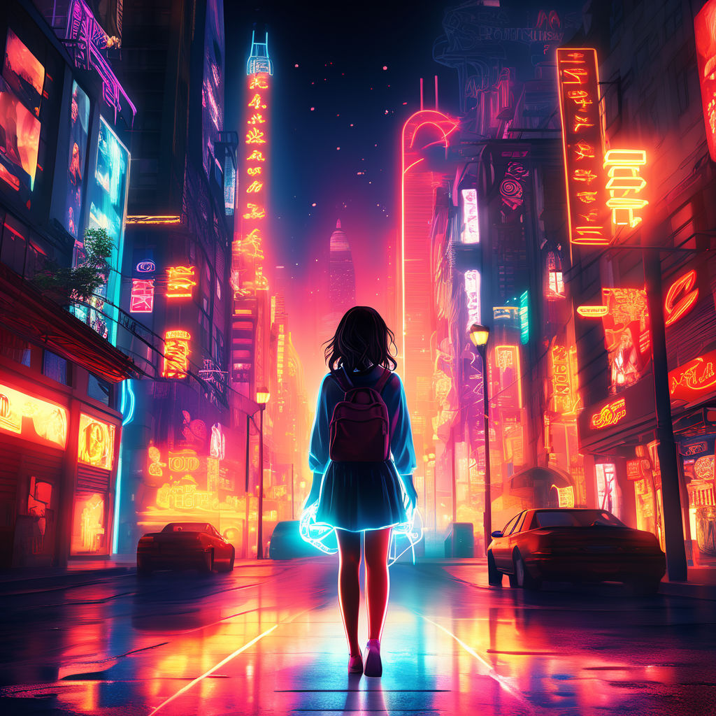 neon anime art