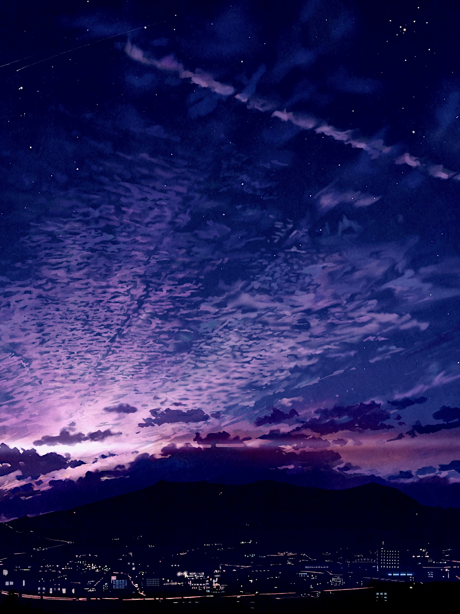 Sunrise City Sky Scenery Anime 4K