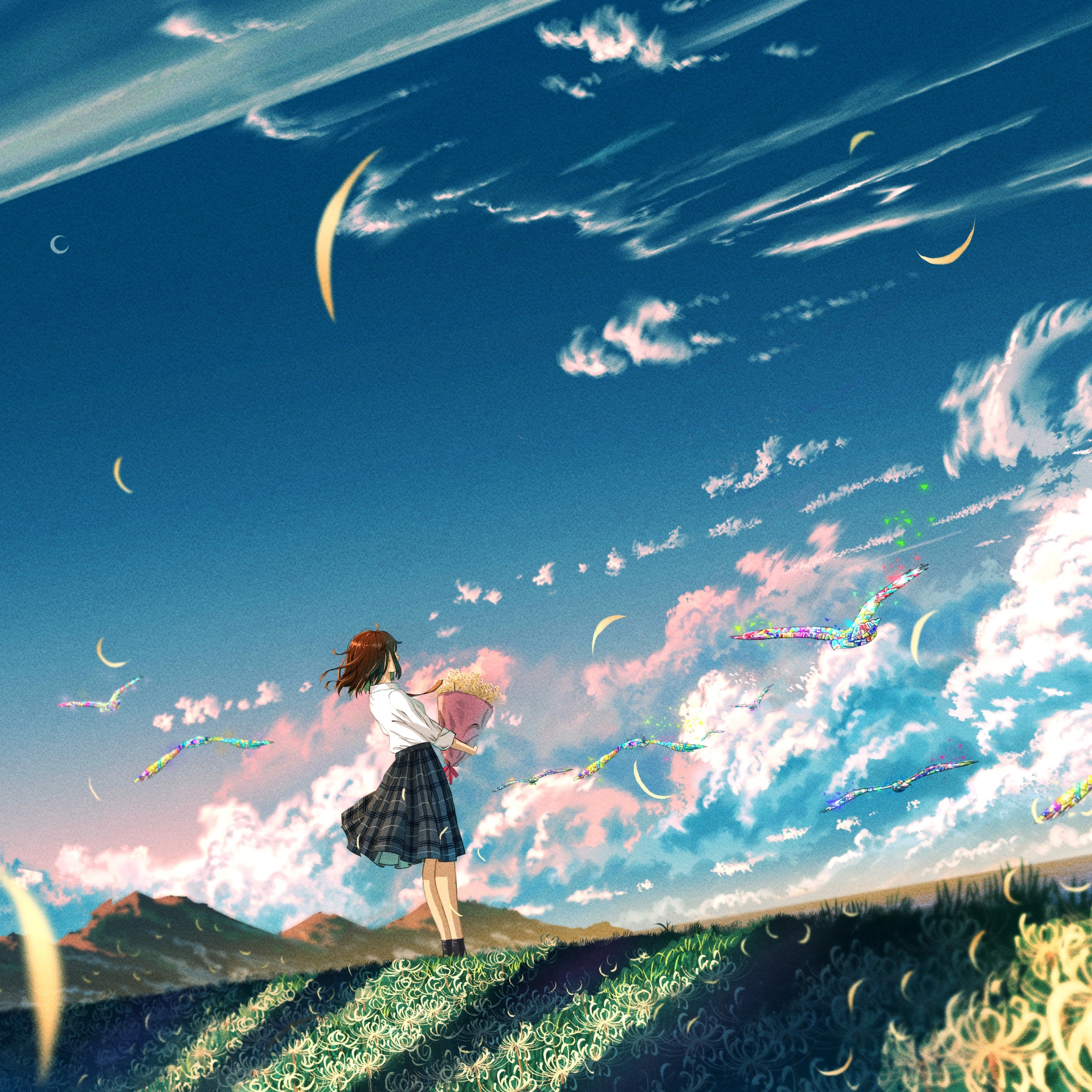Anime girl Wallpaper 4K, Landscape