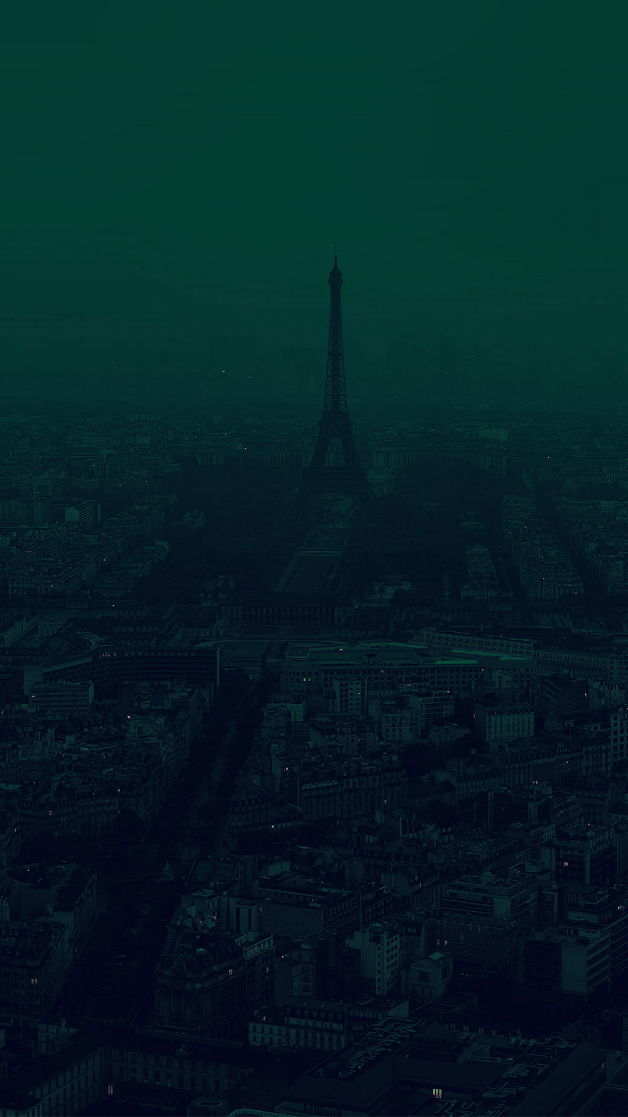 Paris Dark Green City Illustration Art