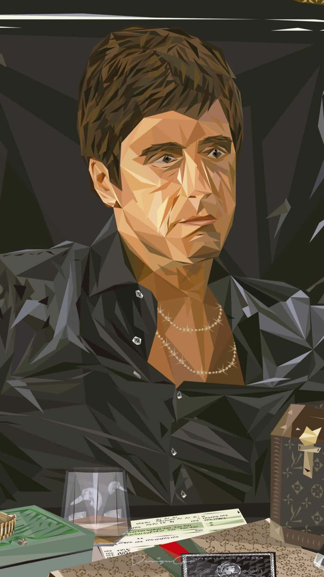 Scarface Geometric IPhone Art Wallpaper