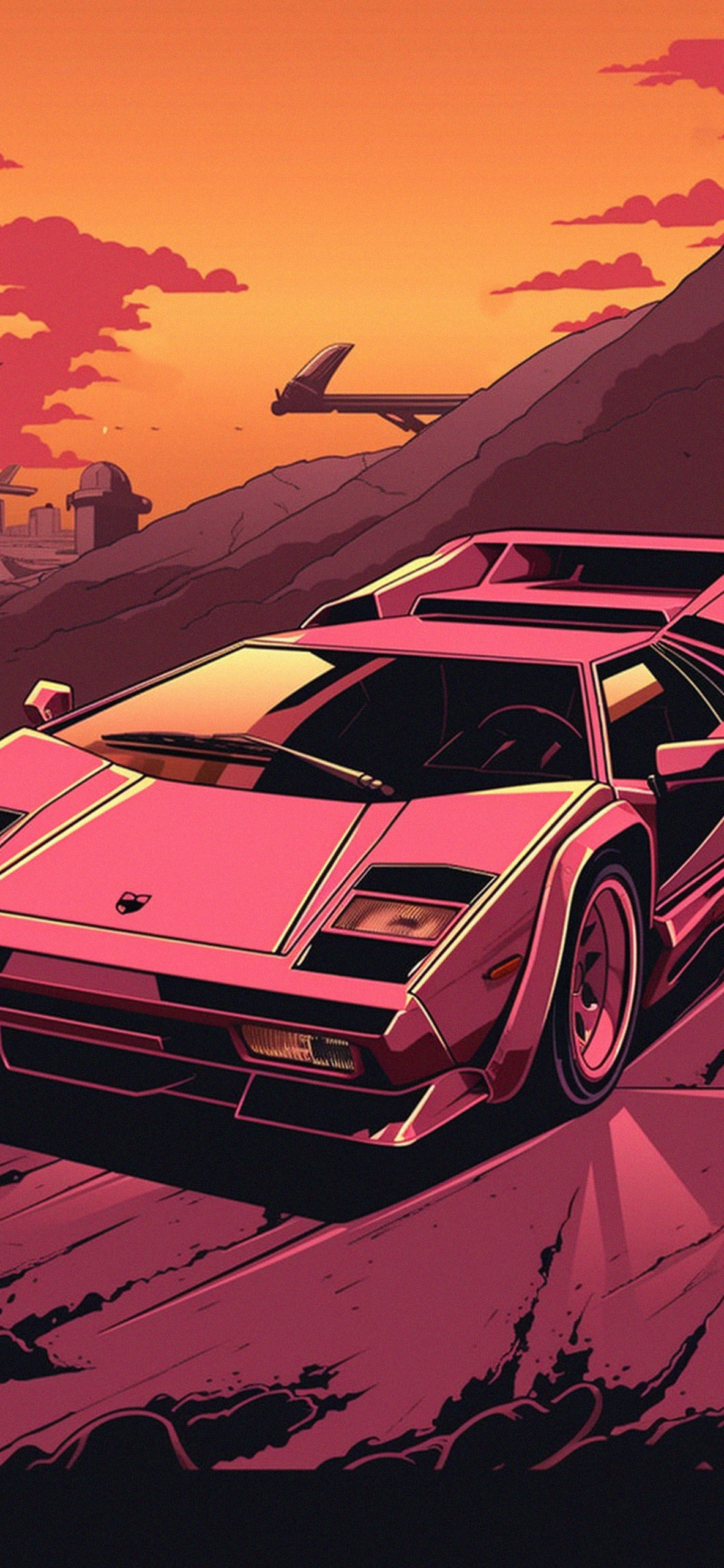 Pink Lamborghini Countach Wallpaper