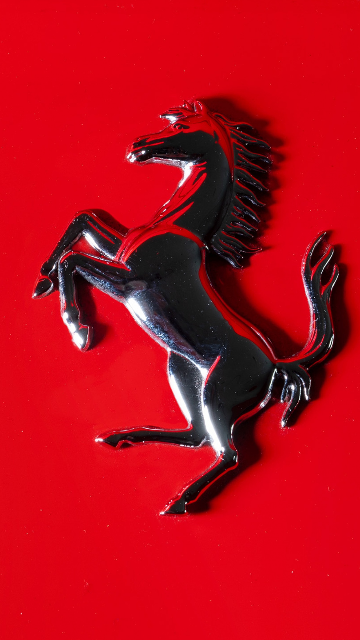 Ferrari logo Wallpaper 4K, Black