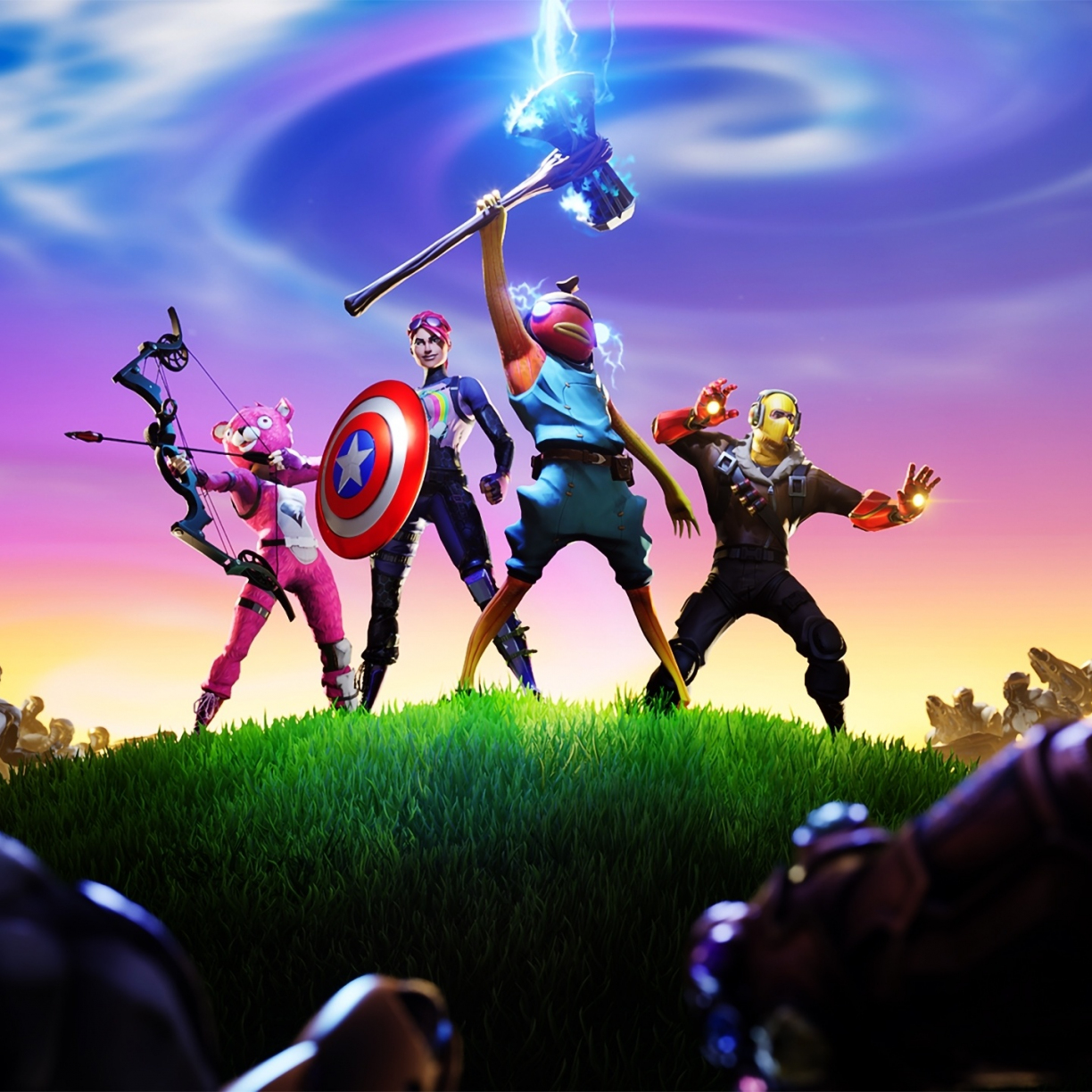 Wallpaper fortnite x, avengers, skin