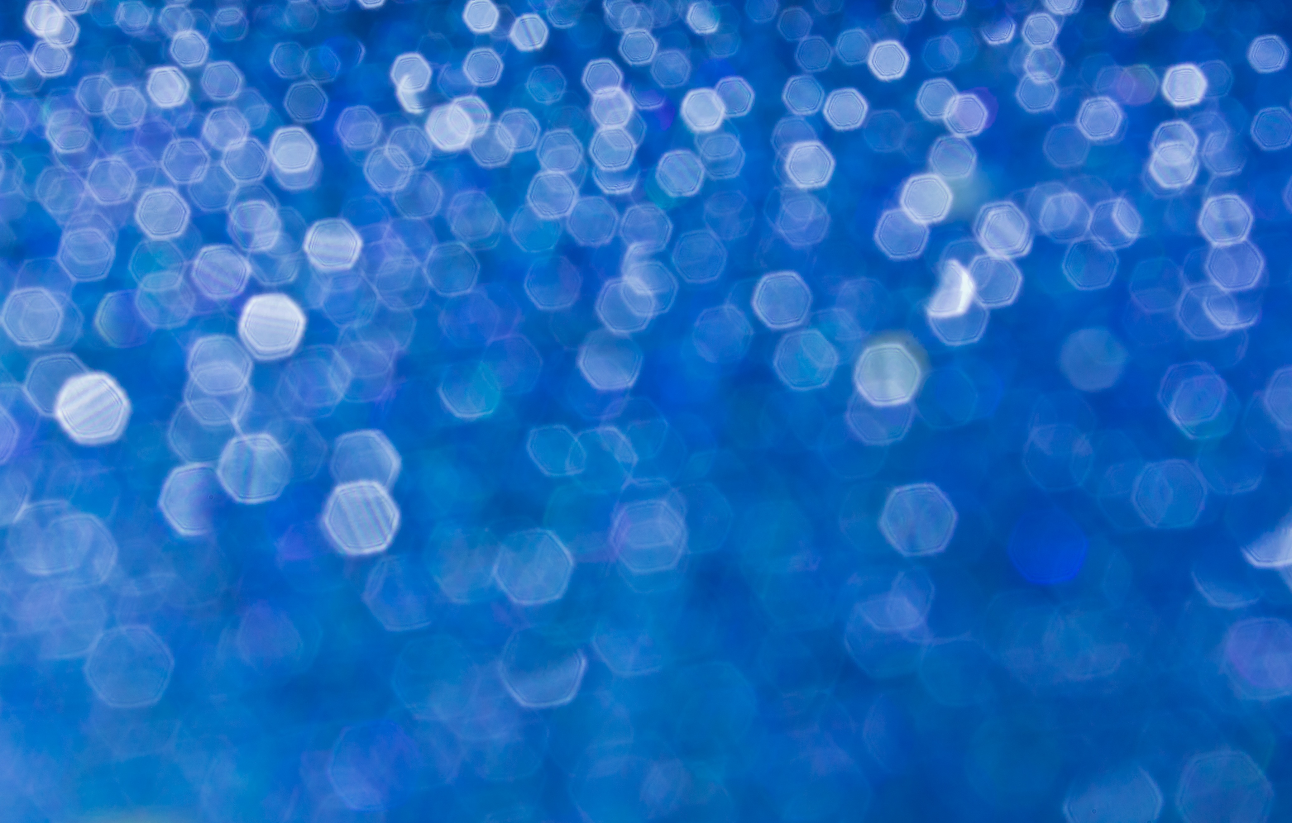 Blue Hexagon Bokeh Lights