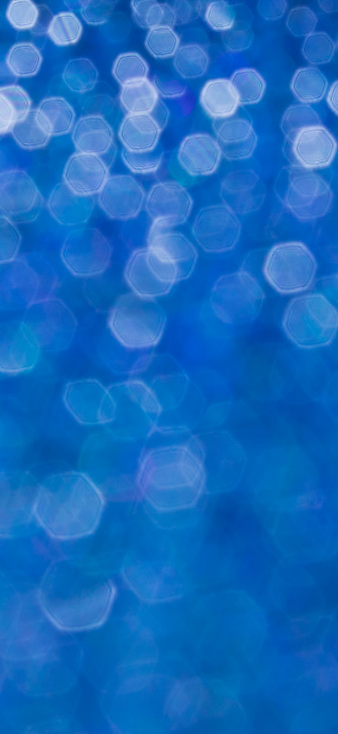 Blue Hexagon Bokeh Lights