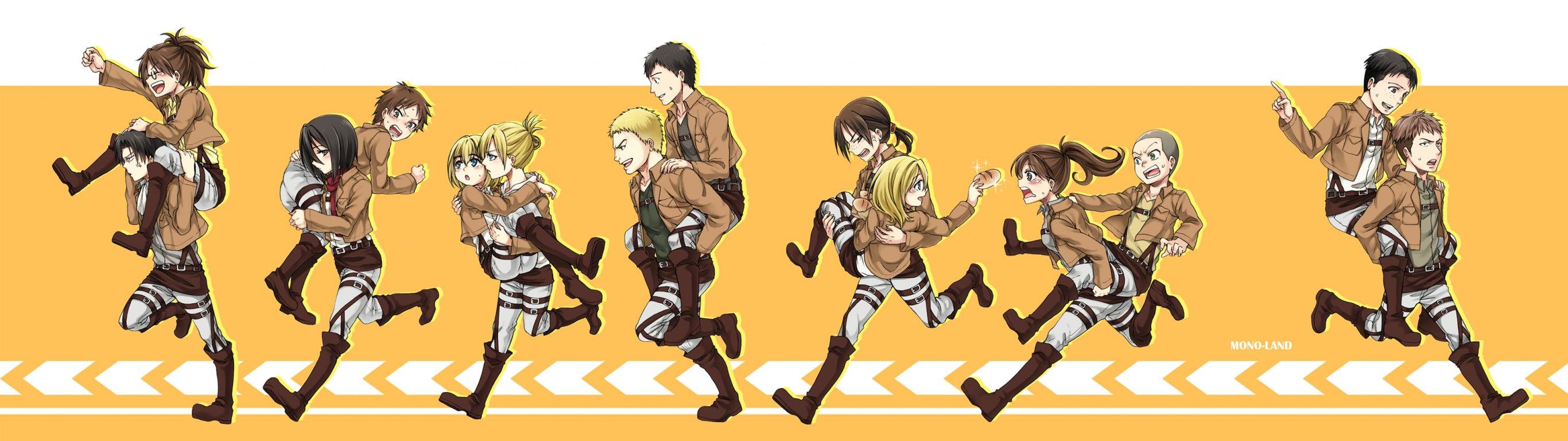 High resolution Attack On Titan dual