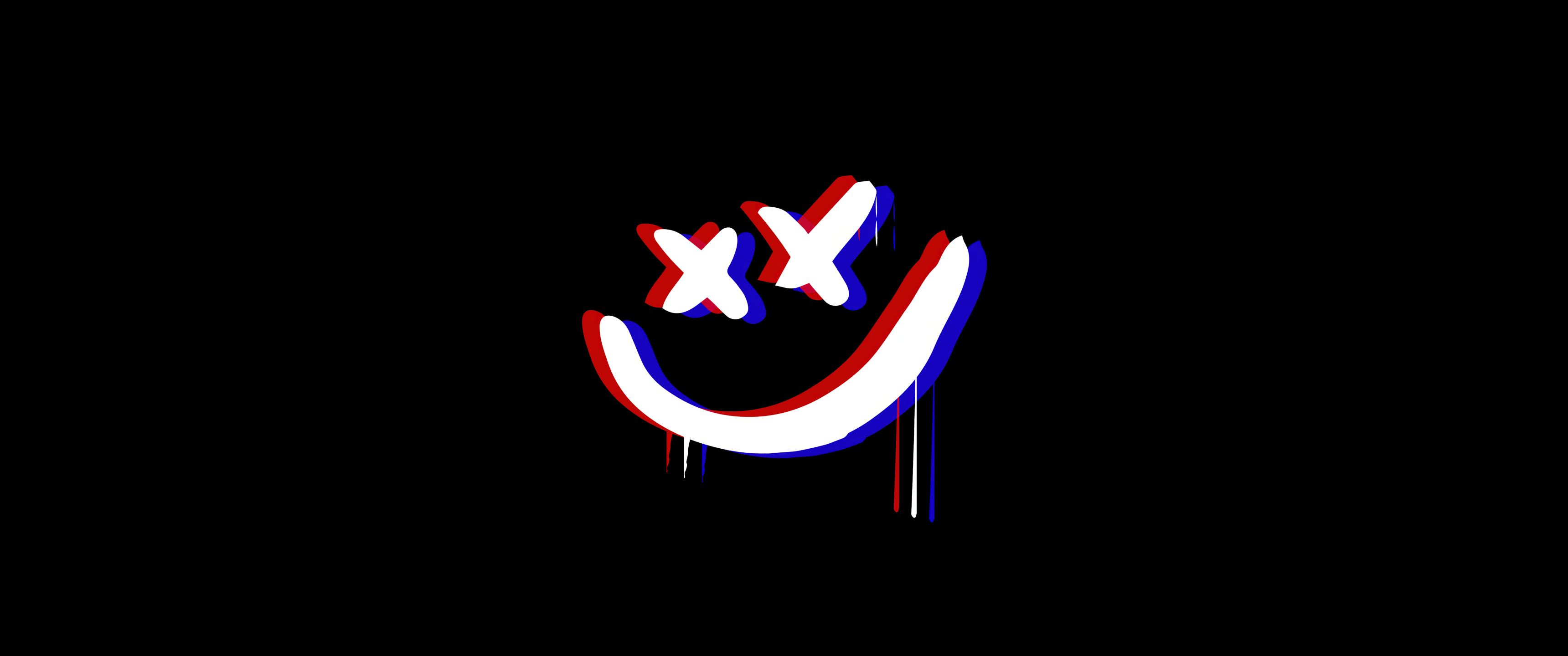 Drippy smiley Wallpaper 4K, Anaglyph