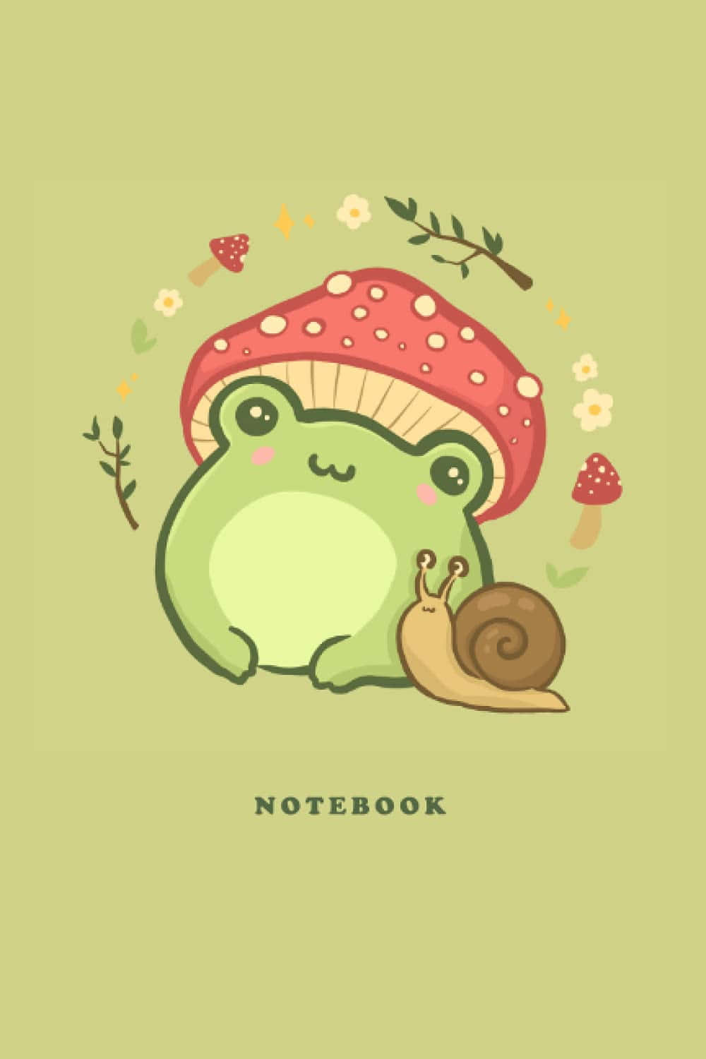 Download Adorable Kawaii Mushroom Set In A Whimsical Fairy Tale Garden. Wallpaper