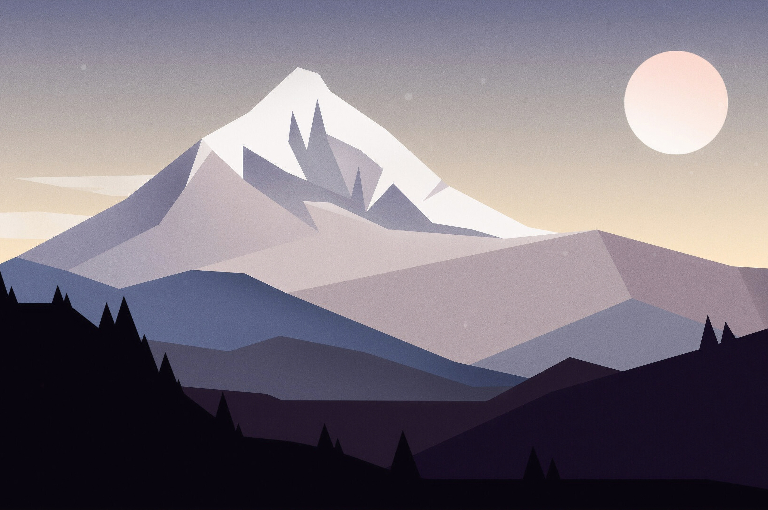 Minimal Mountains Landscape