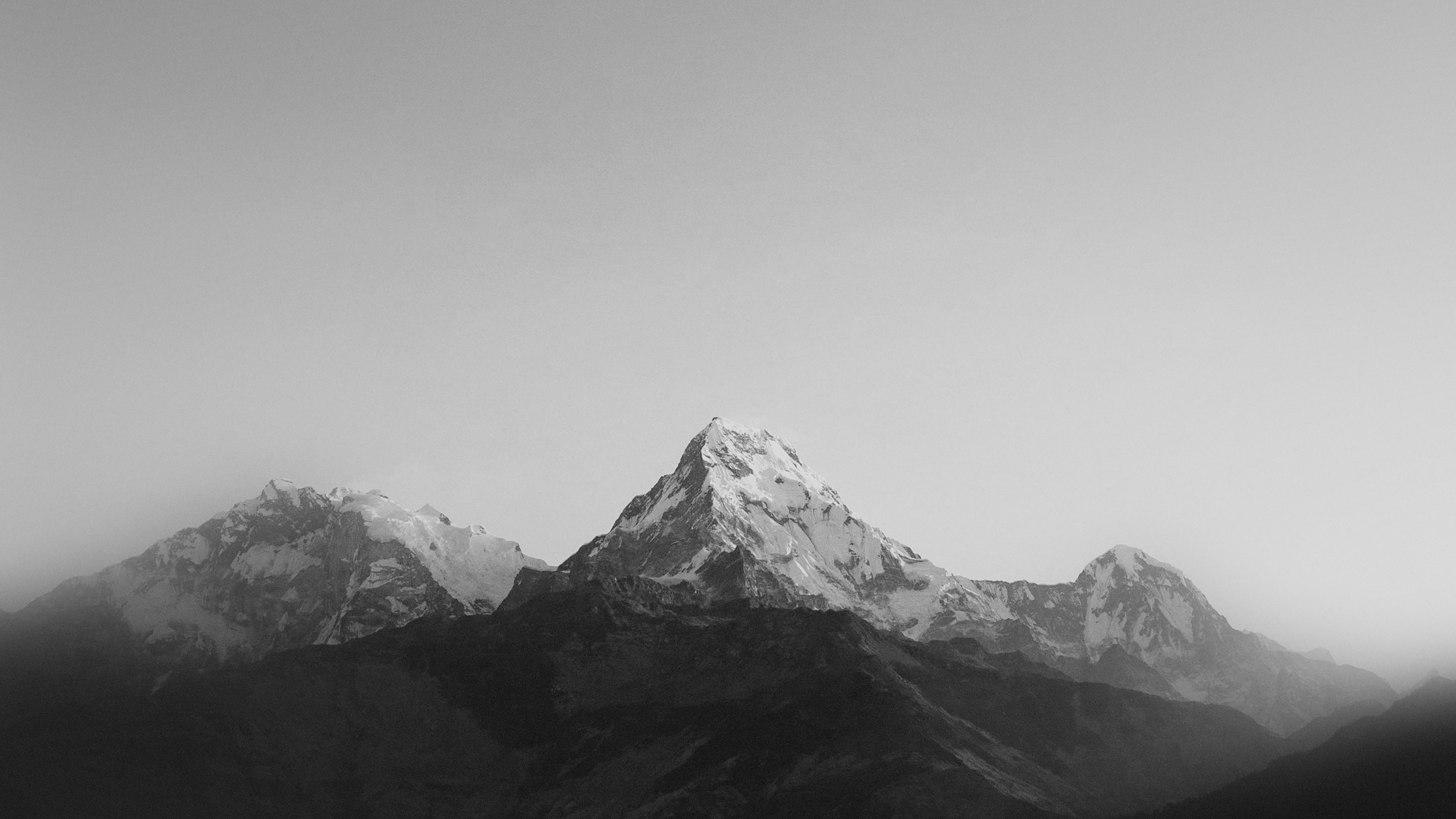 Mountain Bw Dark High Sky Nature Rocky