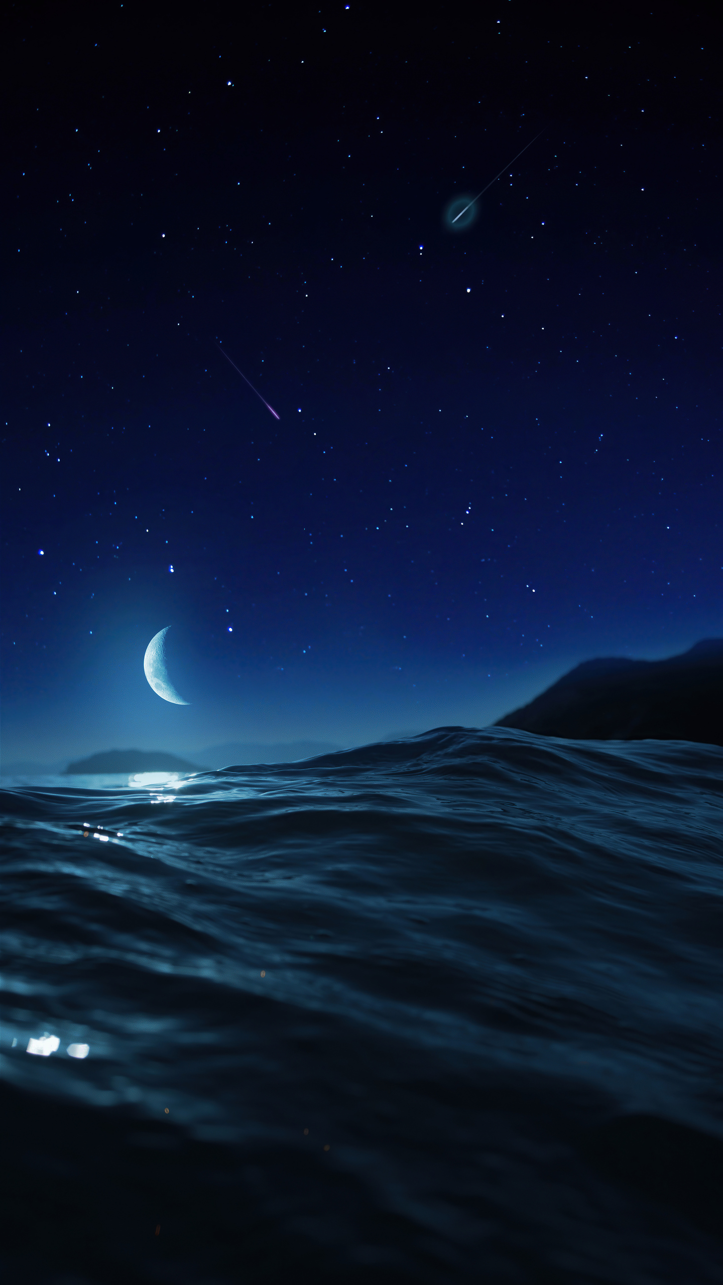 Moon Night Ocean 4k Samsung