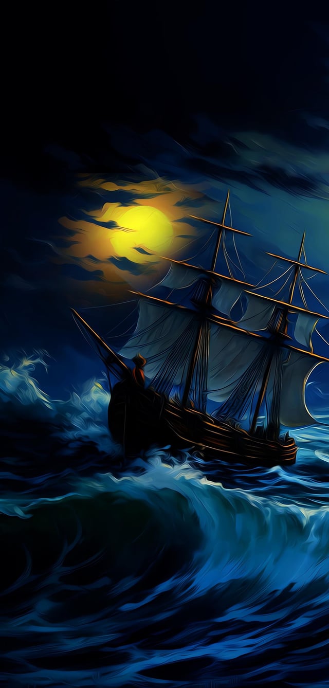 Moonlit Voyage: Stunning 4K Painting