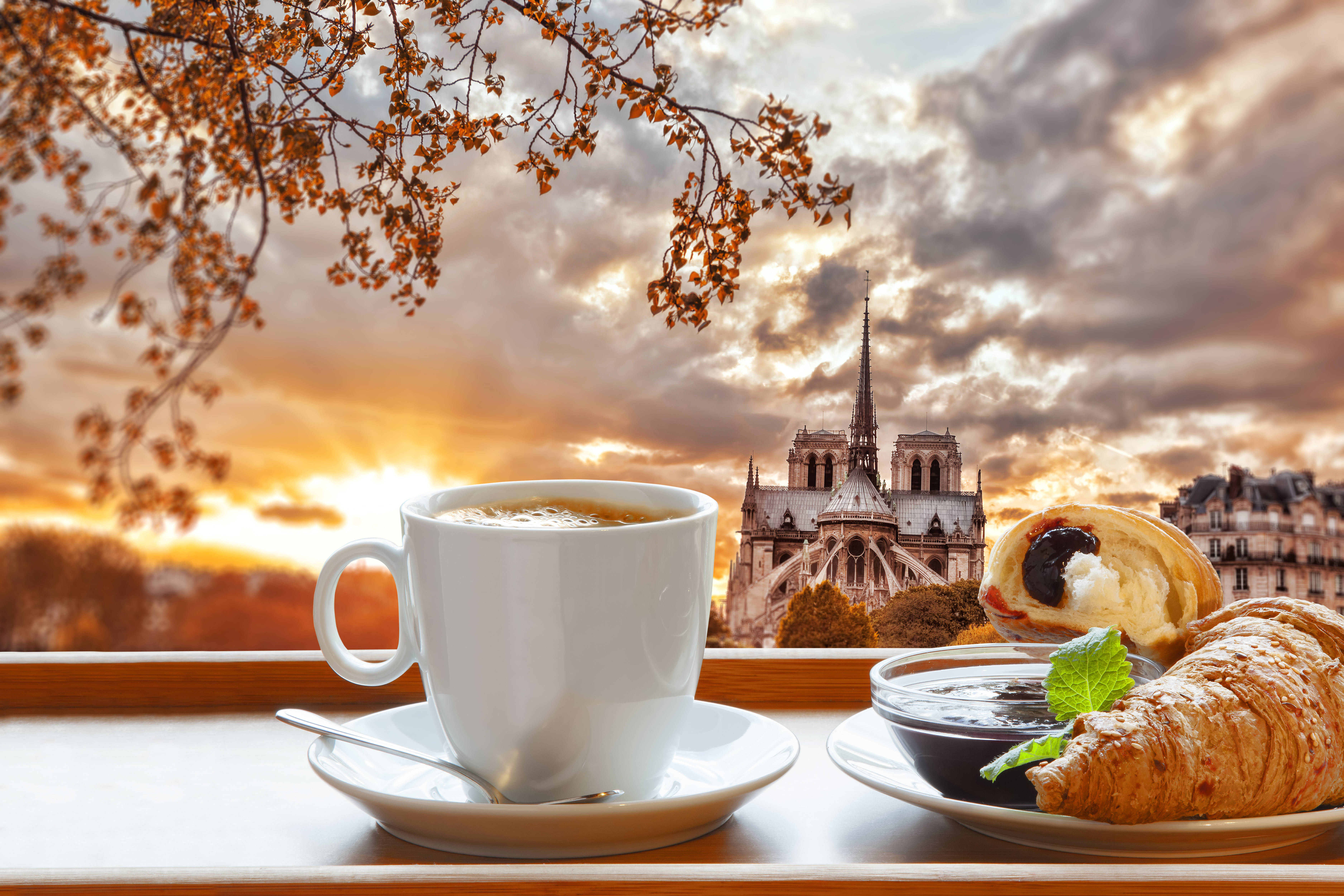 Wallpaper Paris, coffee, Breakfast
