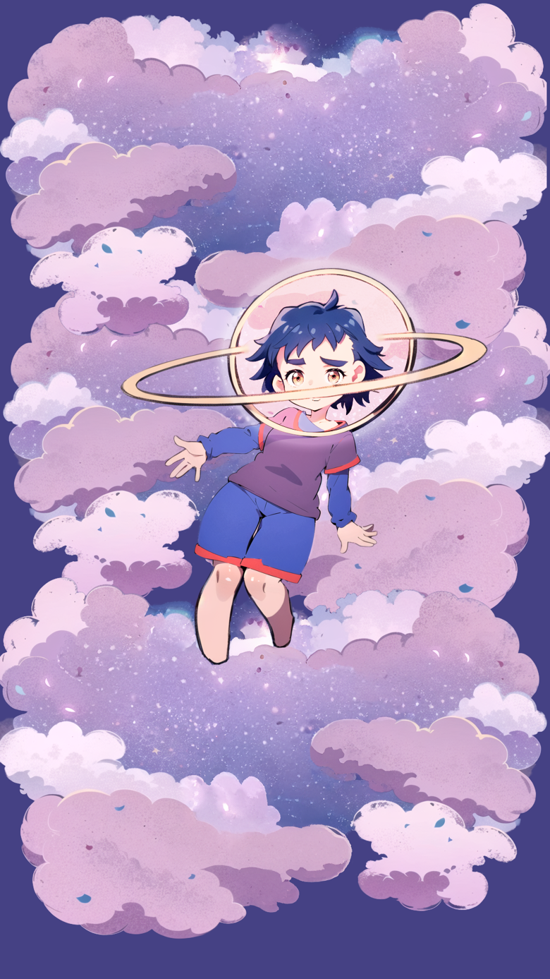 Space Boy Purple Theme Still Phone