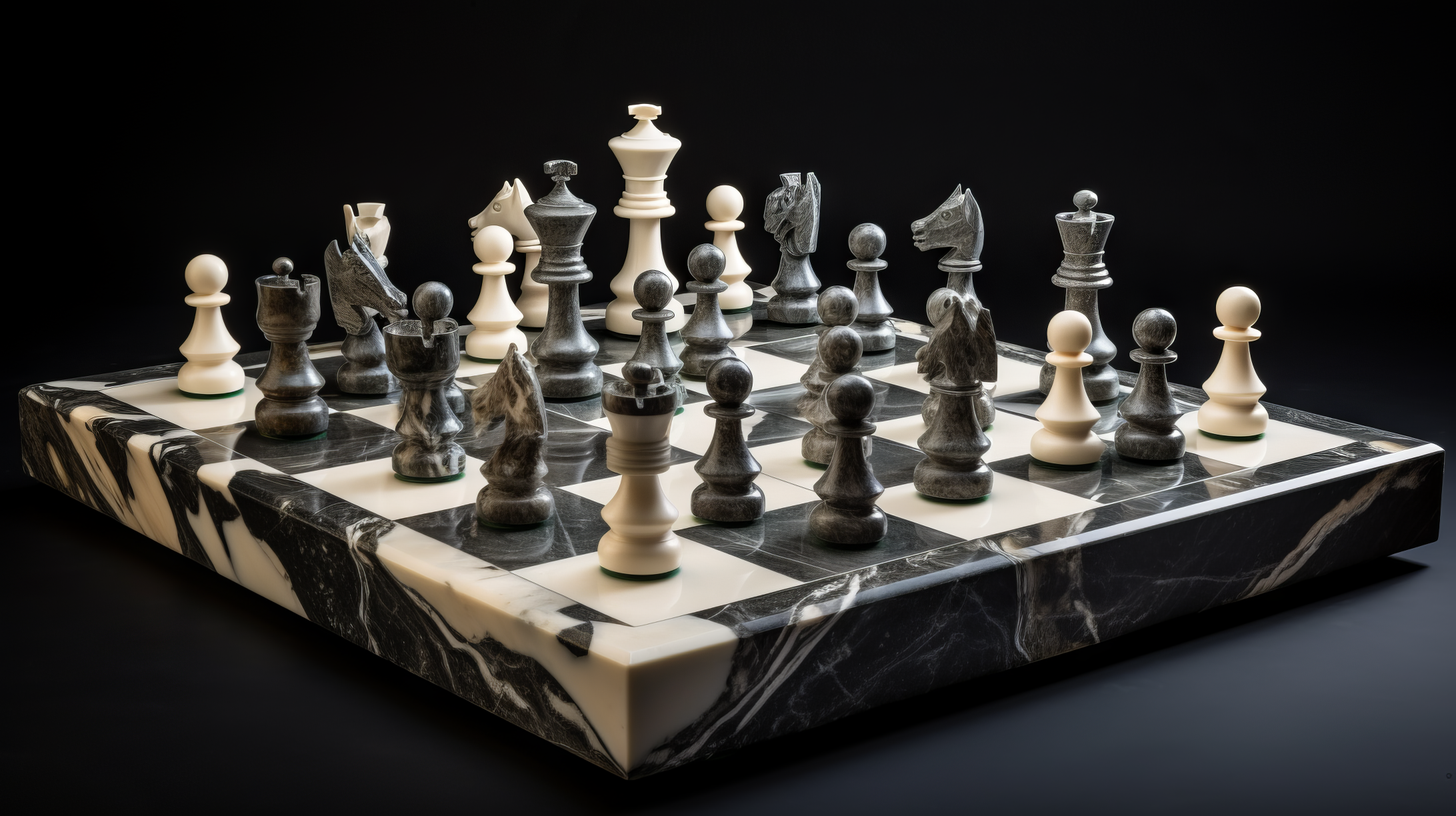 White Marble Chess Wallpaper