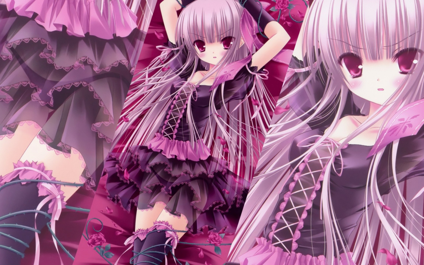 Pink Anime Girl HD Desktop Wallpaper