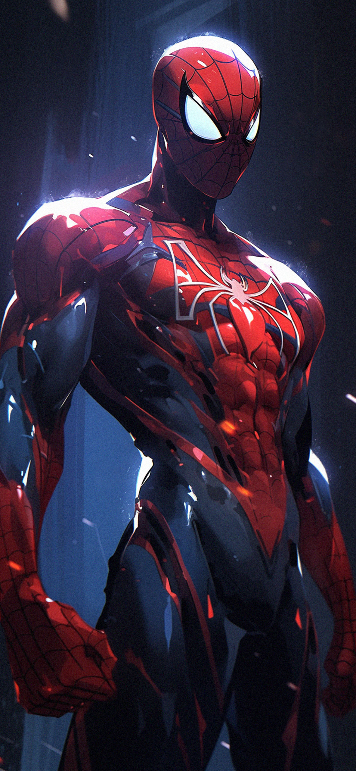 Muscular Spider Man Dark Art Wallpaper