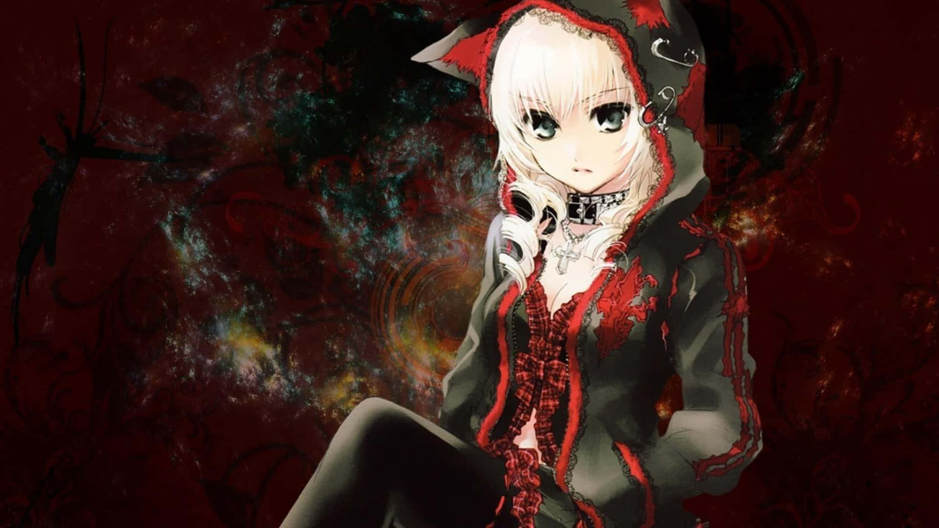 Scary Anime Goth Girl Wallpaper