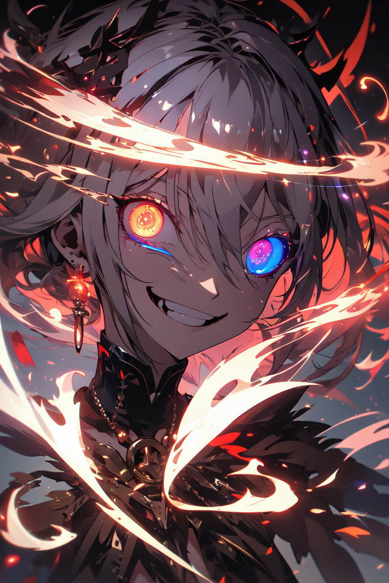 AI Art: Demon Girl Demon Eyes, Glowing