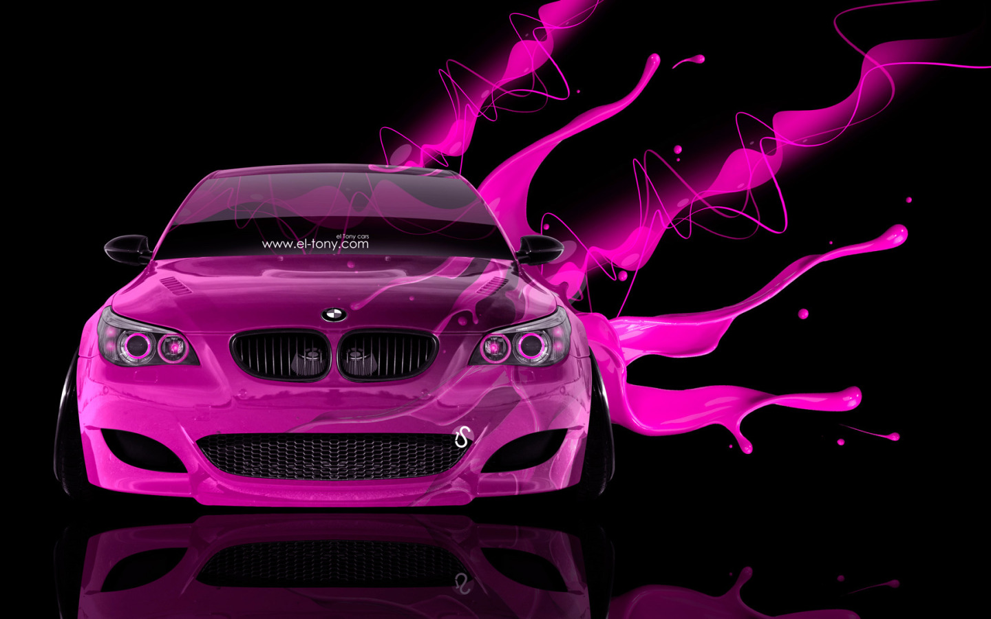 Download wallpaper Black, Pink, BMW