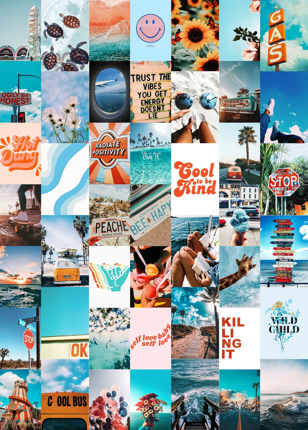 Summer Blues Wall Collage Kit digital