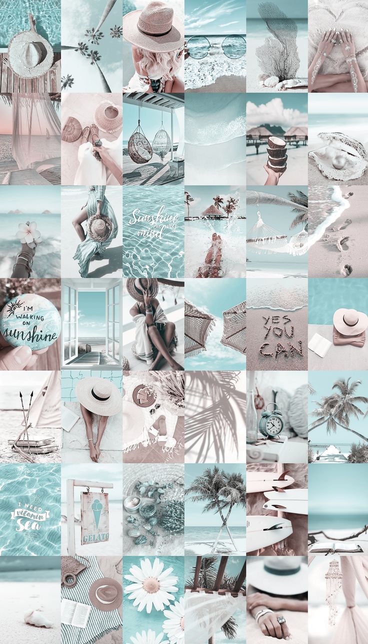120pcs Beach Wall Collage Kit Aesthetic