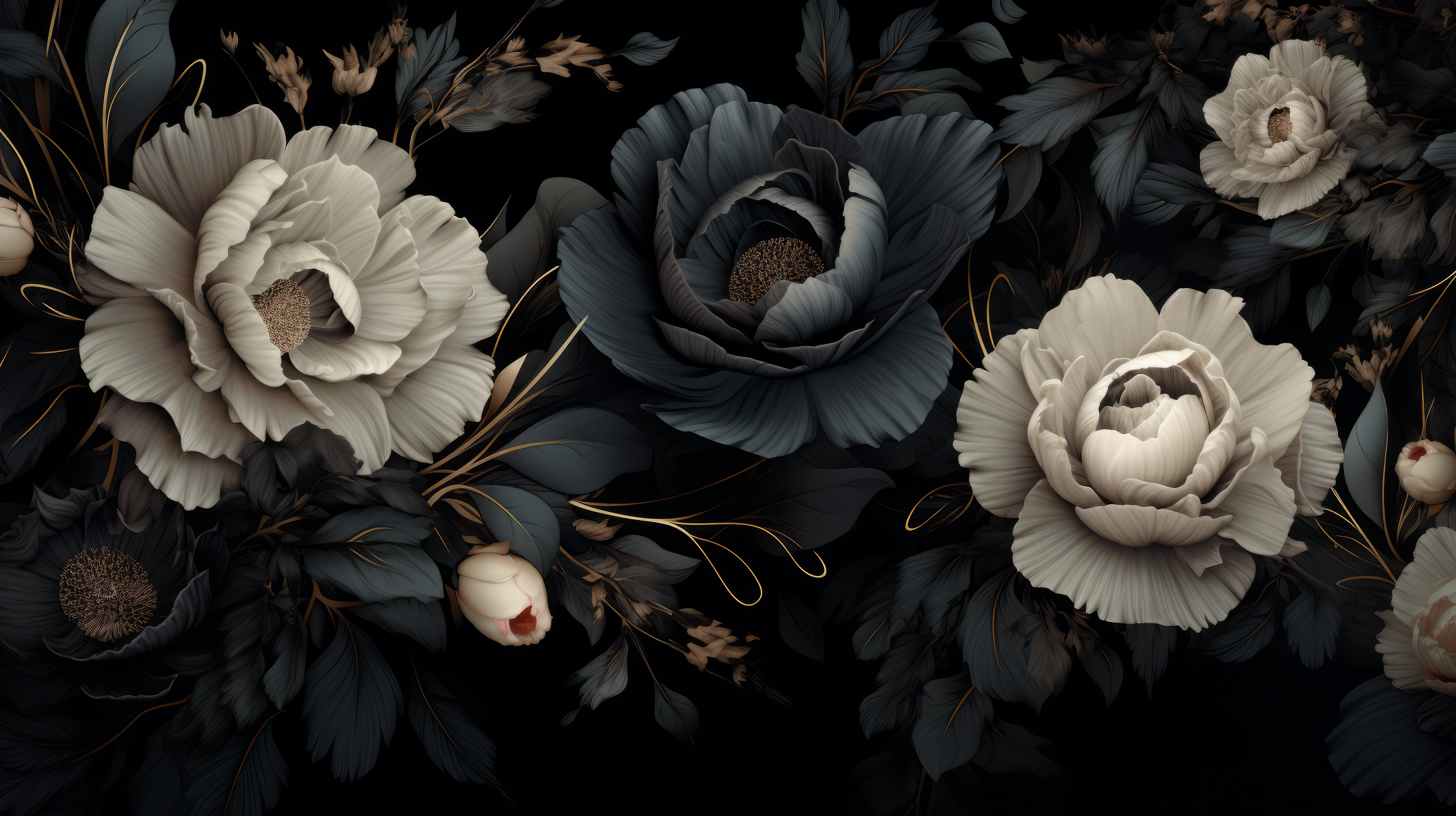Artistic Black Floral