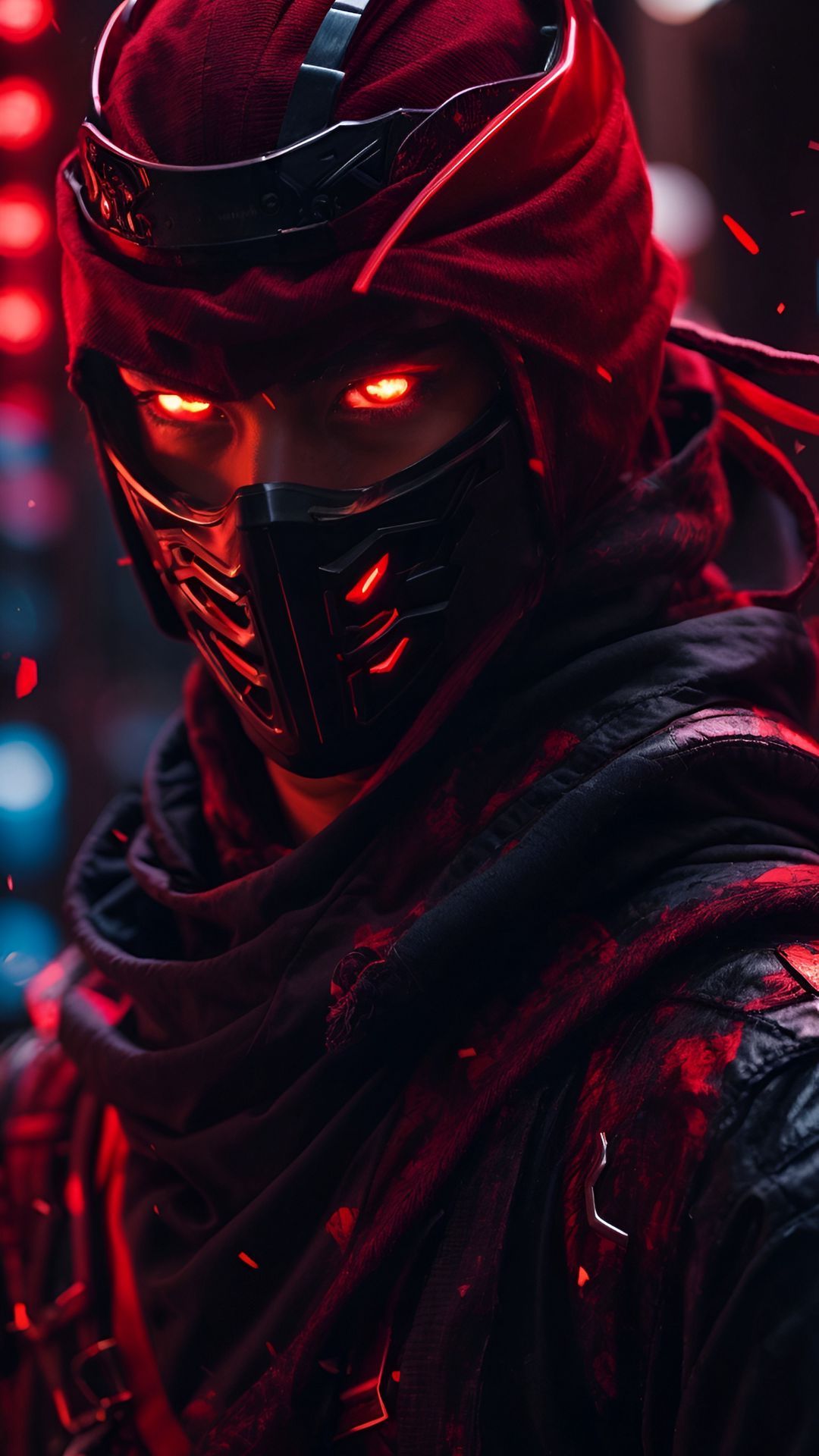 free wallpaper 4K ninja, warrior, mask