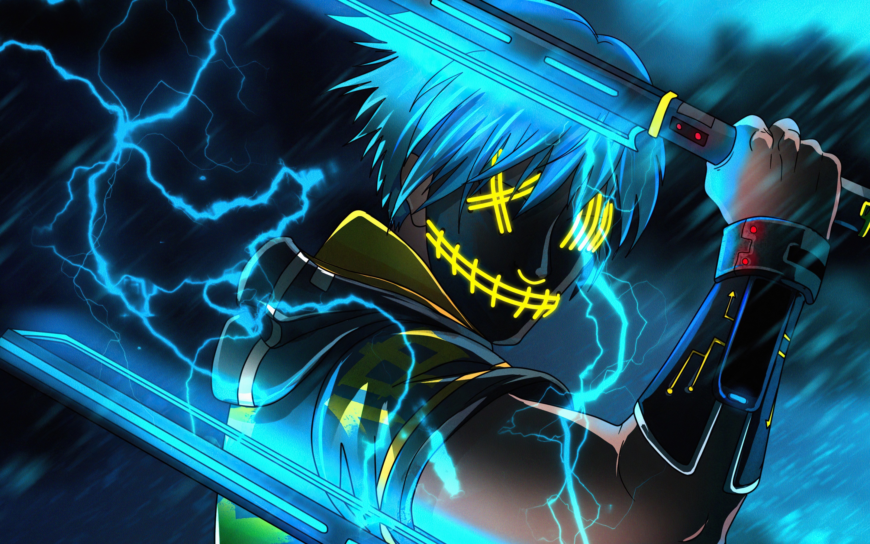 Cyberpunk Wallpaper 4K, Ninja, Neon