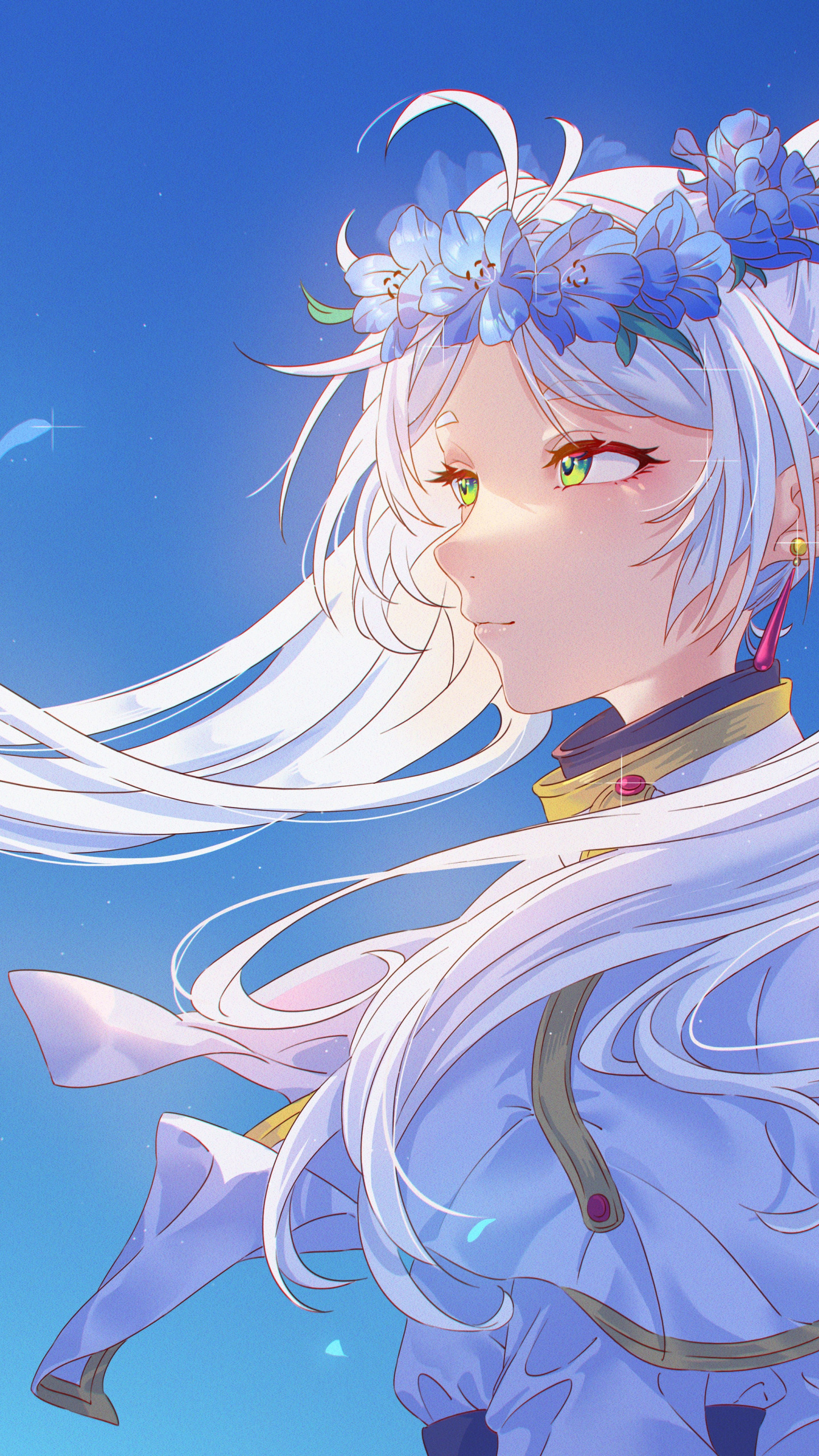 flowers, elf, wreath, Sousou