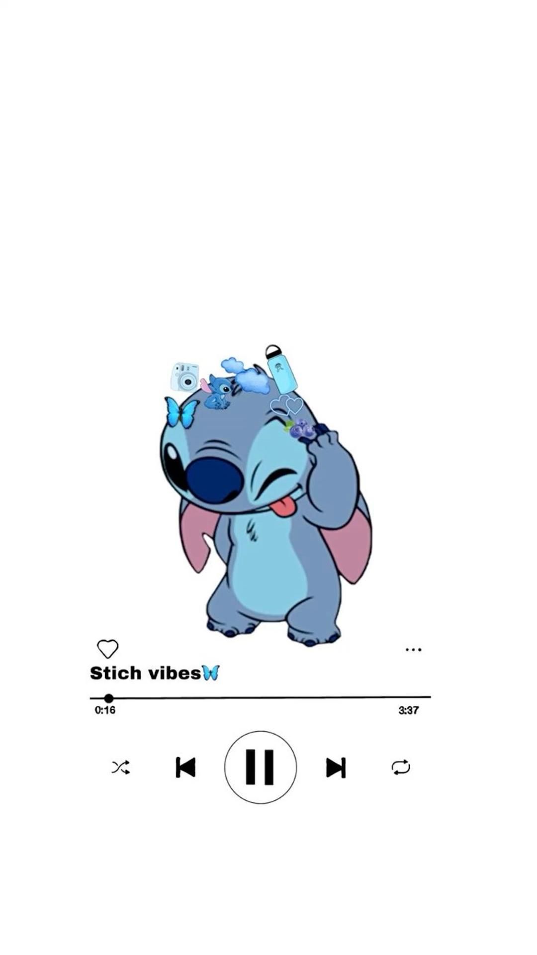 Preppy stich. Pink wallpaper cartoon