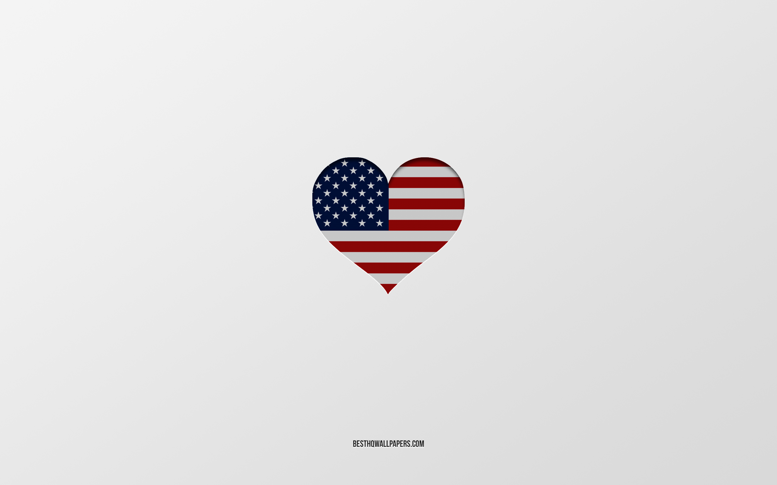 USA, gray background, USA flag heart
