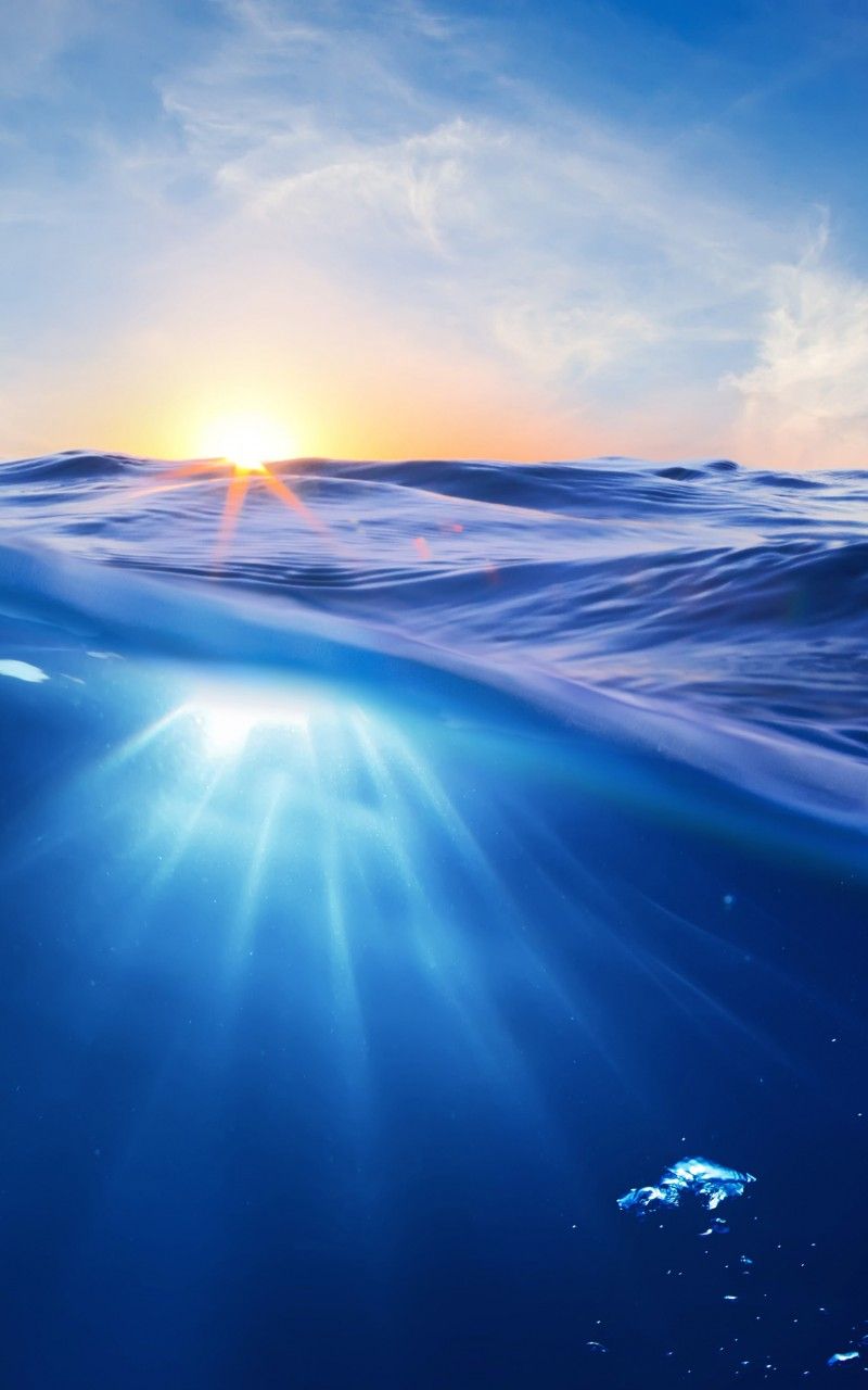 Sunrise Half Underwater Wallpaper