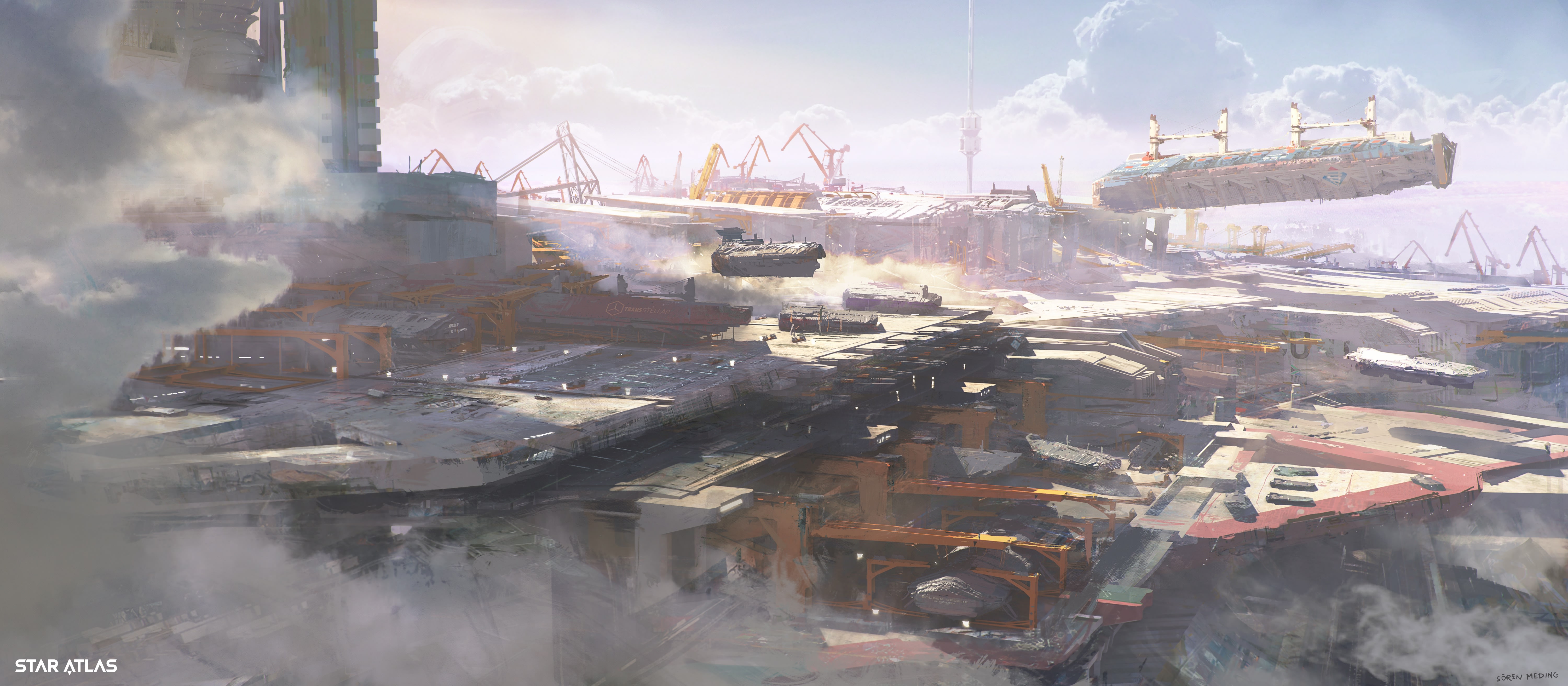 Star Atlas Spaceport Concept Art HD