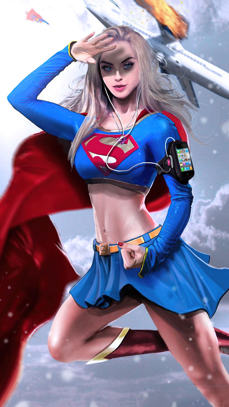 Supergirl Superhero 4k iPhone