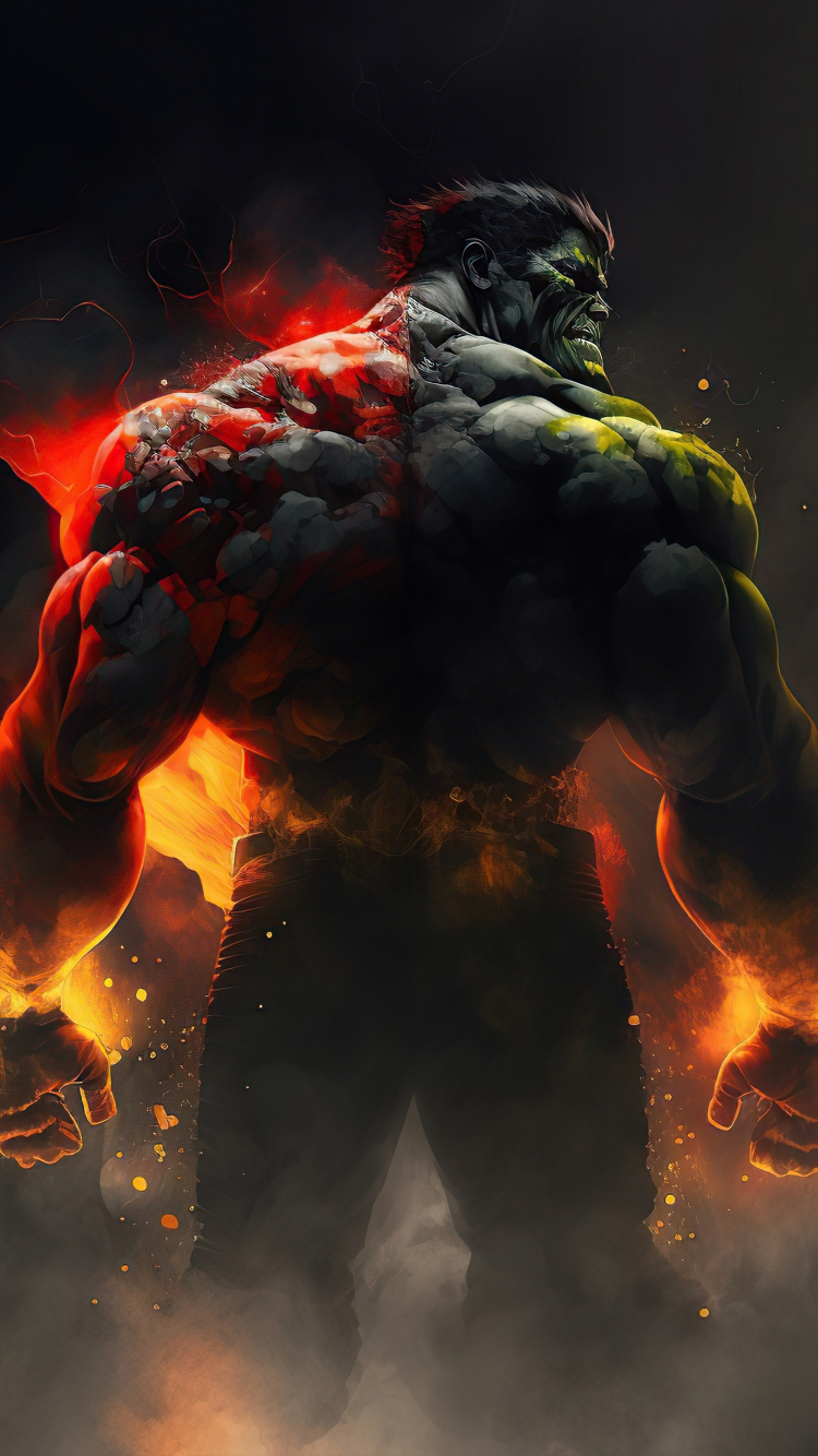 wallpaper 750x1334 hulk, molten body