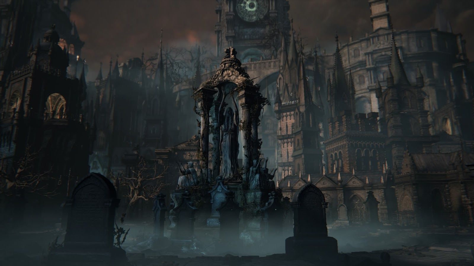 Statues of Yharnam. Bloodborne art