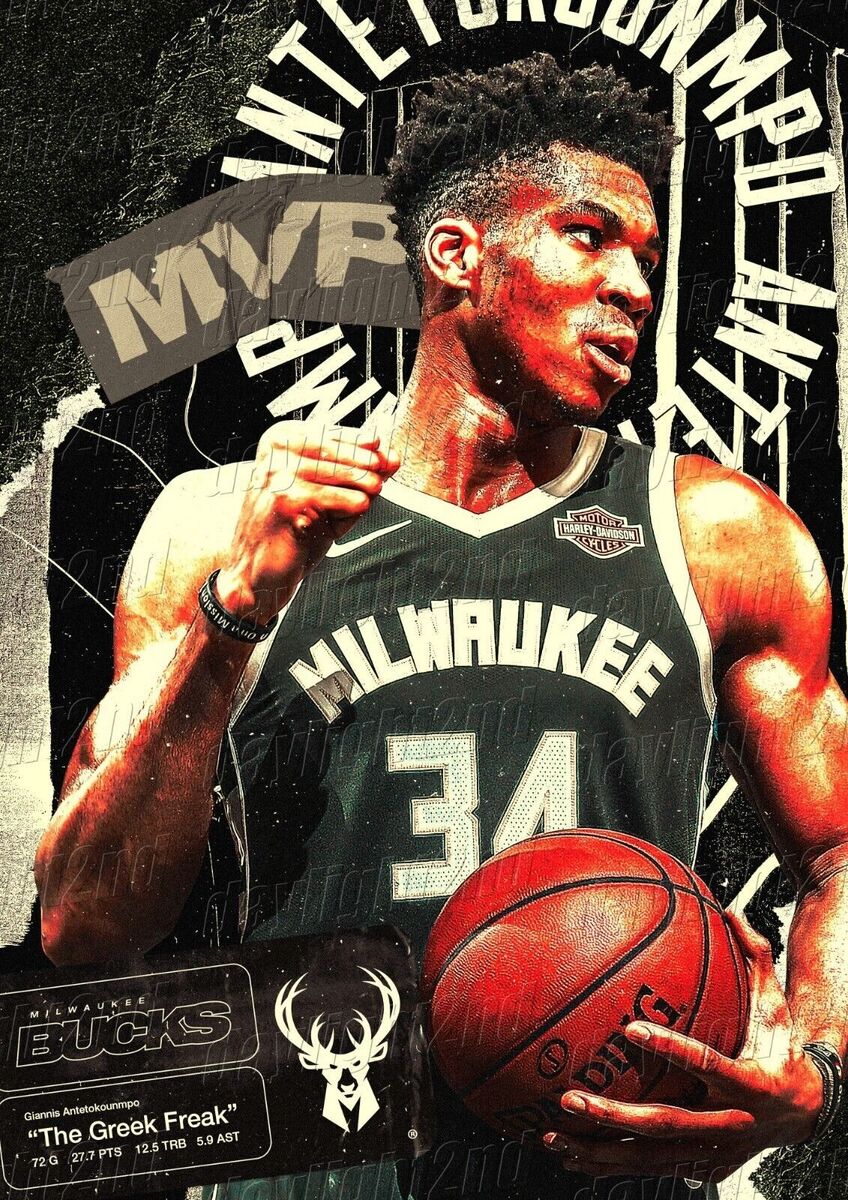 MILWAUKEE BUCKS NBA Basketball Poster
