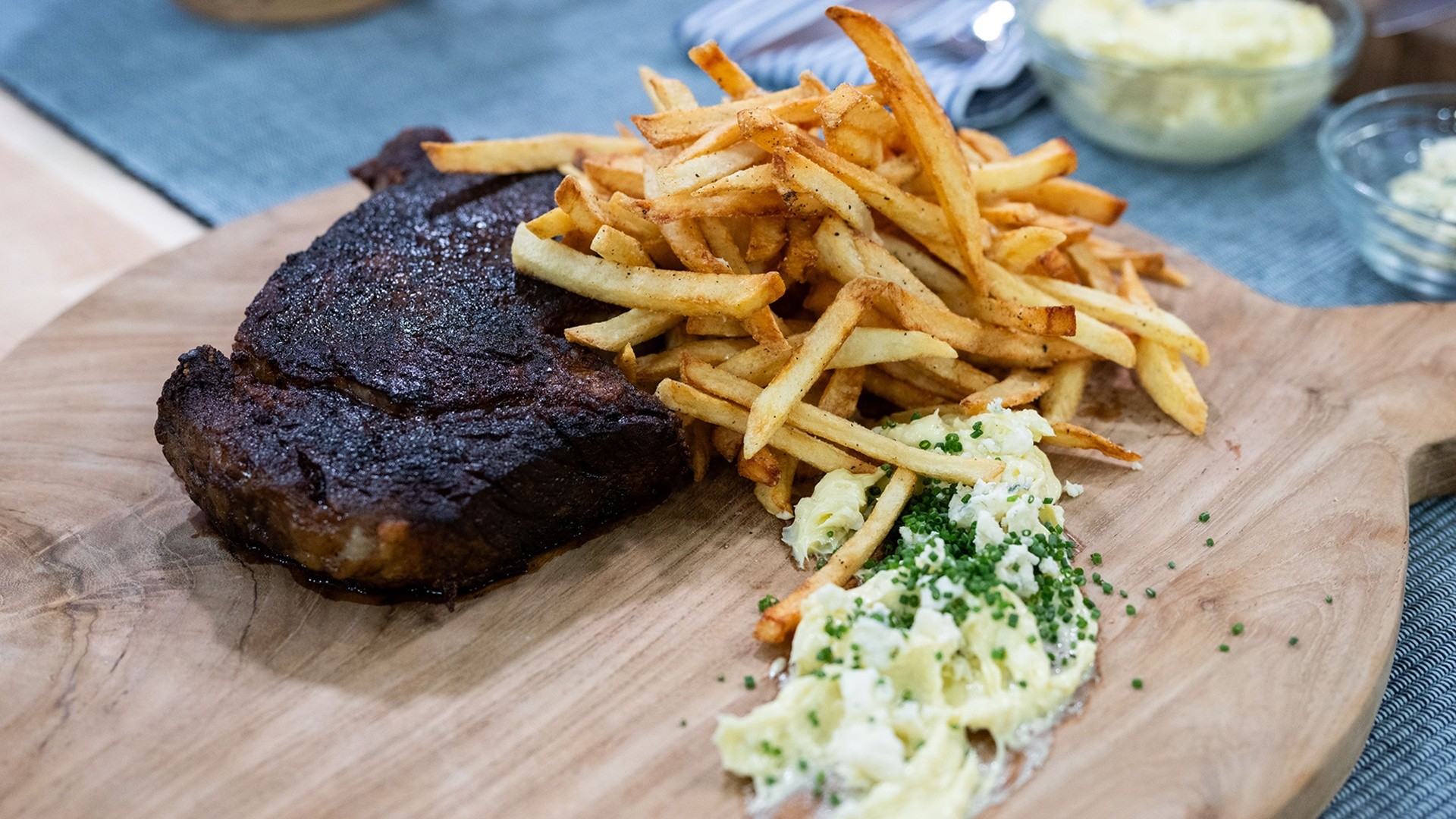Steak Frites with Blue Cheese Butter Recipe