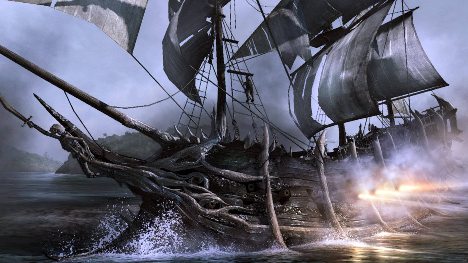Download Dark Pirate Ship Wallpaper