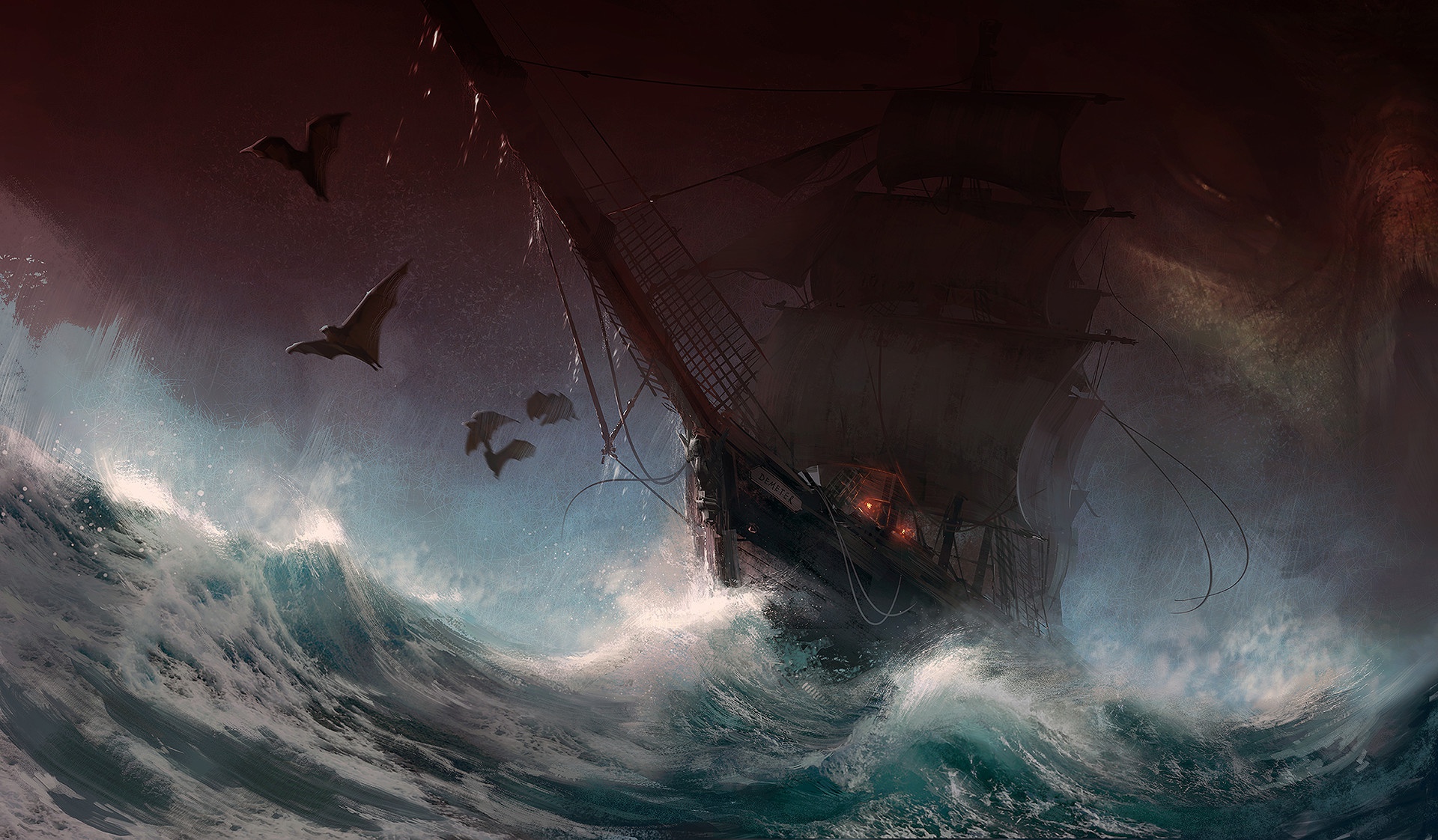 Wallpaper dark, fantasy, storm, rain