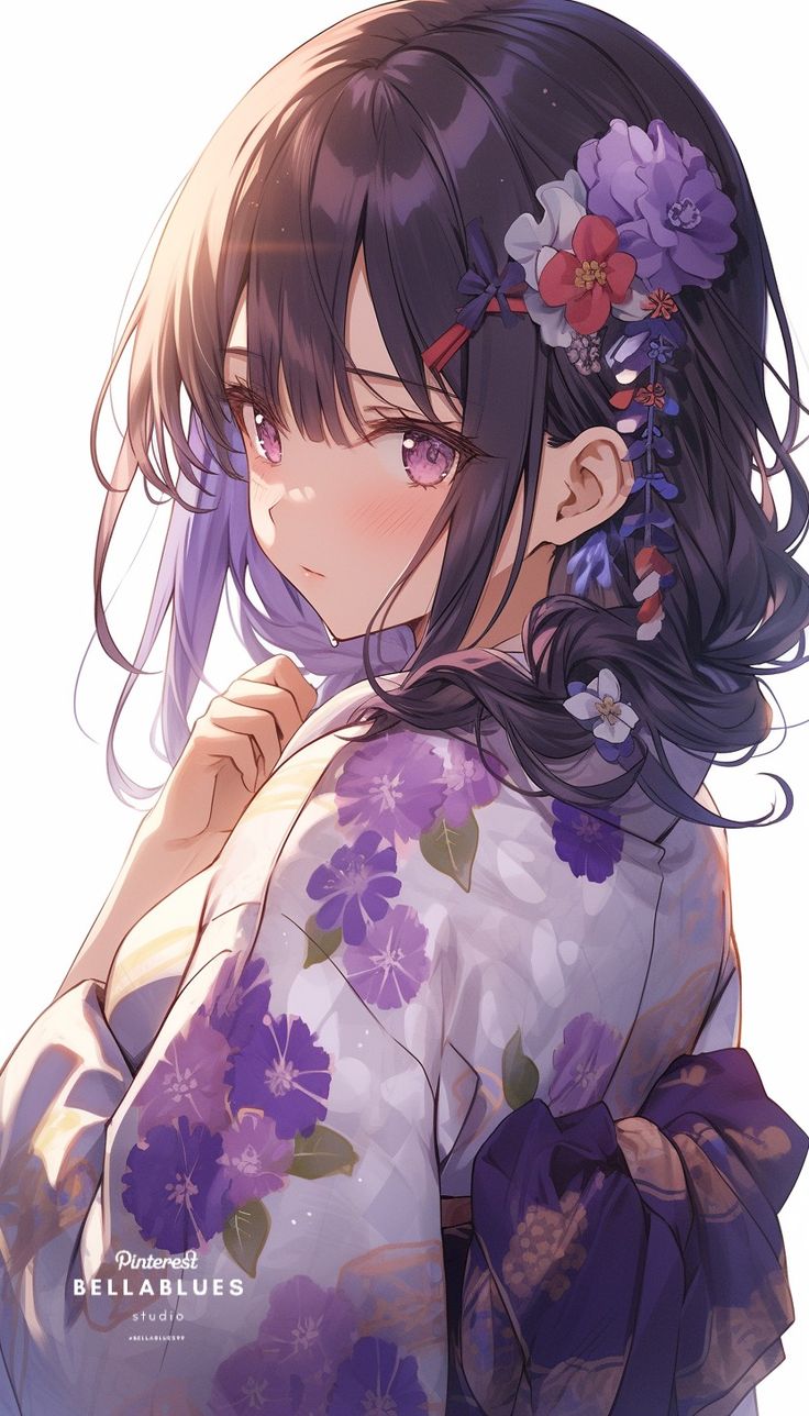 Kimono Elegance: Matured Anime Girl