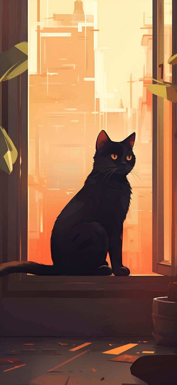 Black Cat in Window