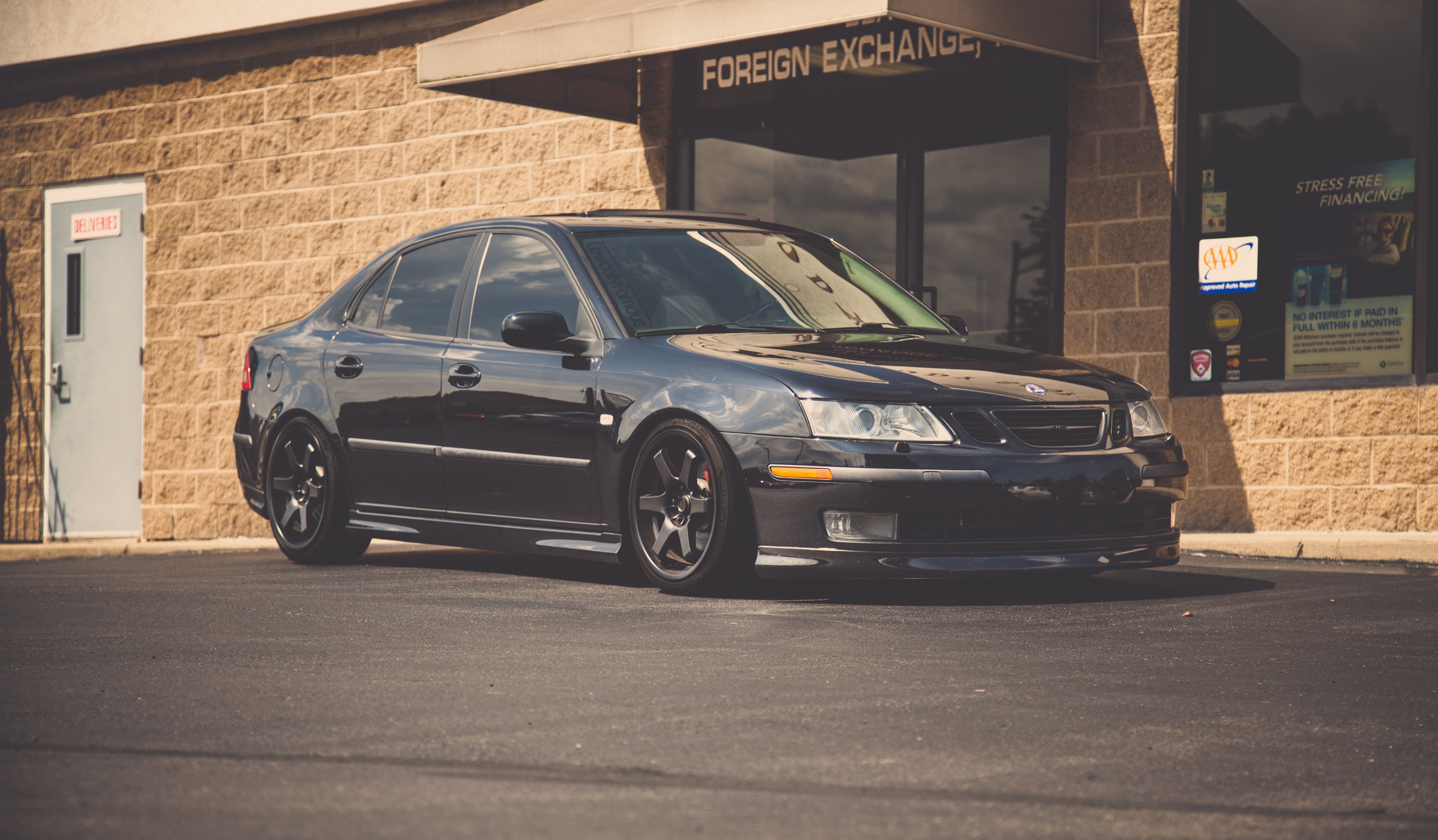 Black Saab 9 3 Sedan #black #tuning You