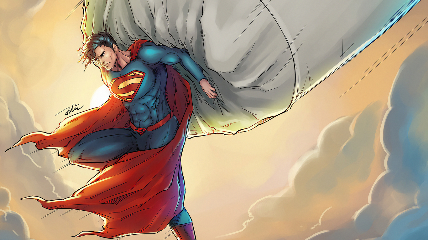 Superman Saving Plane Laptop