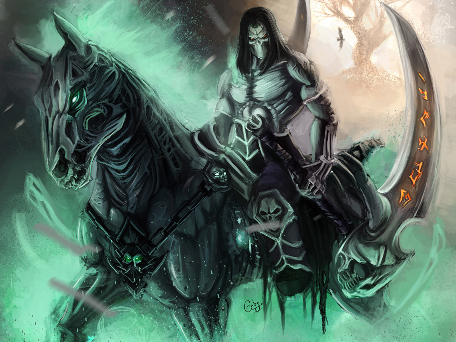 Wallpaper Darksiders horse Undead plait