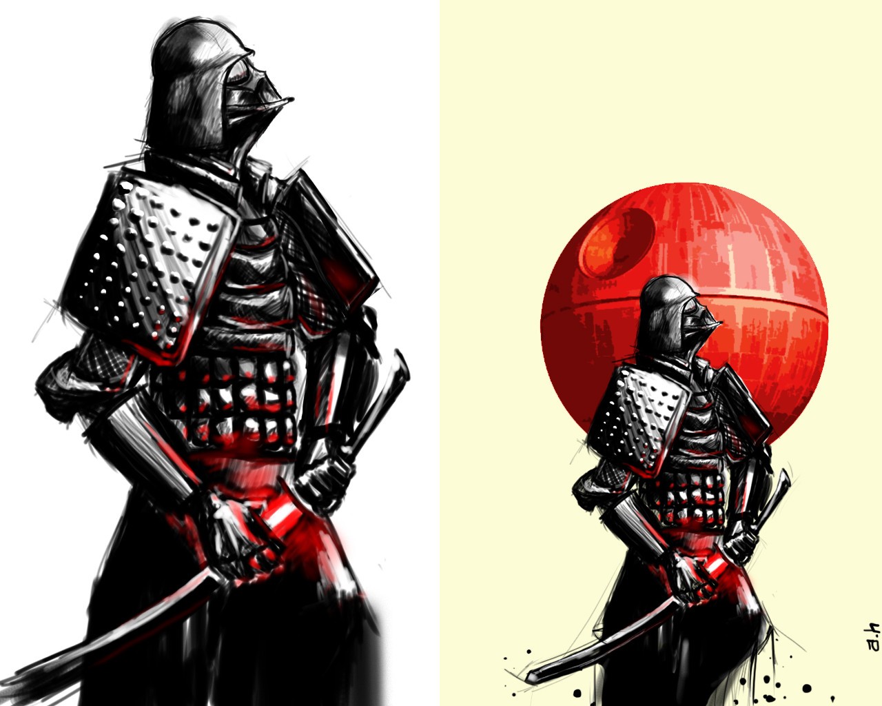 Darth Vader, Star Wars, samurai, Death