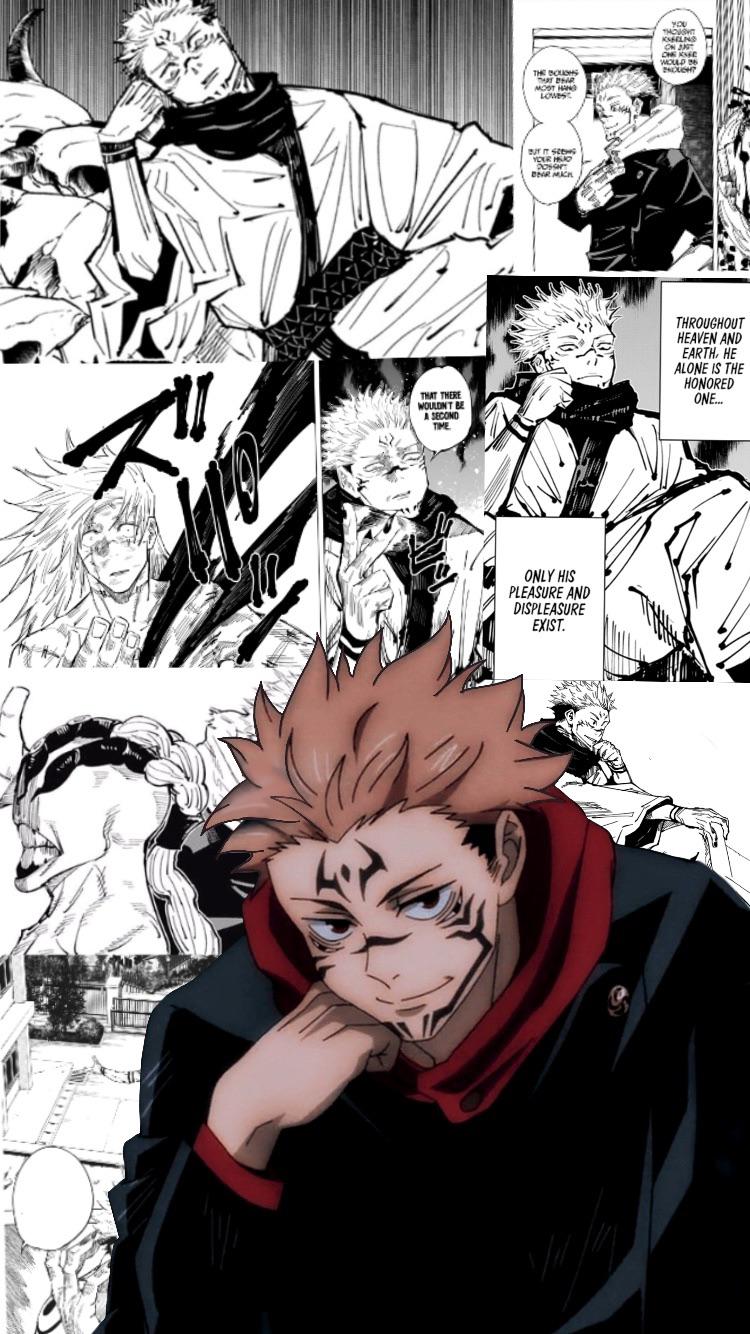 Made a Sukuna manga background:), r