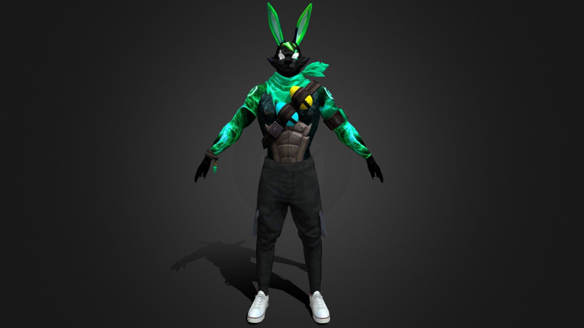 FREE FIRE GREEN BUNNY BUNDLE 3D MODEL